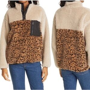 Rails Cream and Brown Fleece Jacket